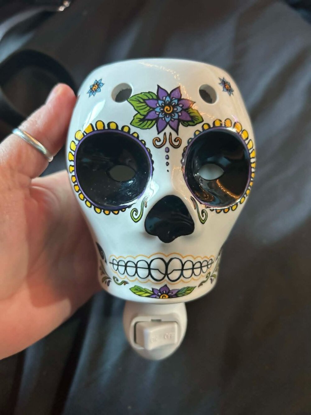 Sugar Skull Wax Melt Warmer | Day of the Dead Ceramic Oil Burner -Scentsationals